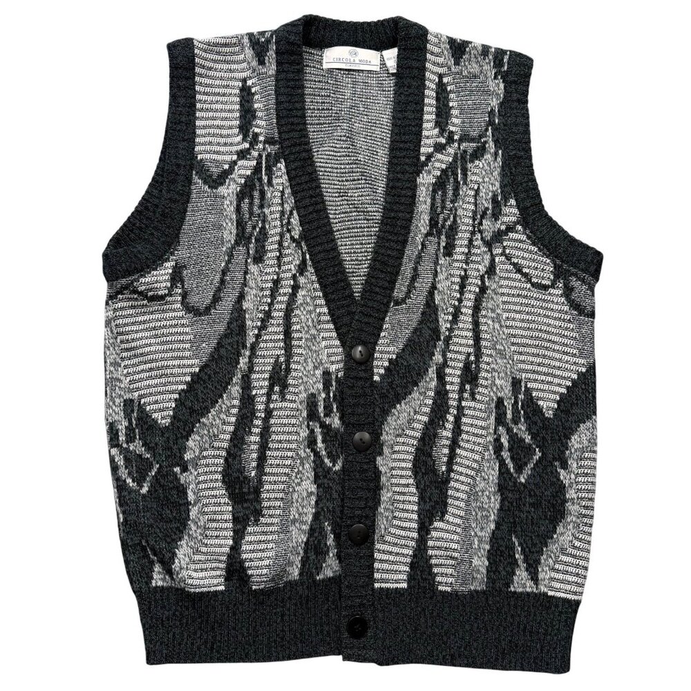 VTG 90s Circola Moda Classico Button Sweater Vest Normcore Academia Gray Mens L